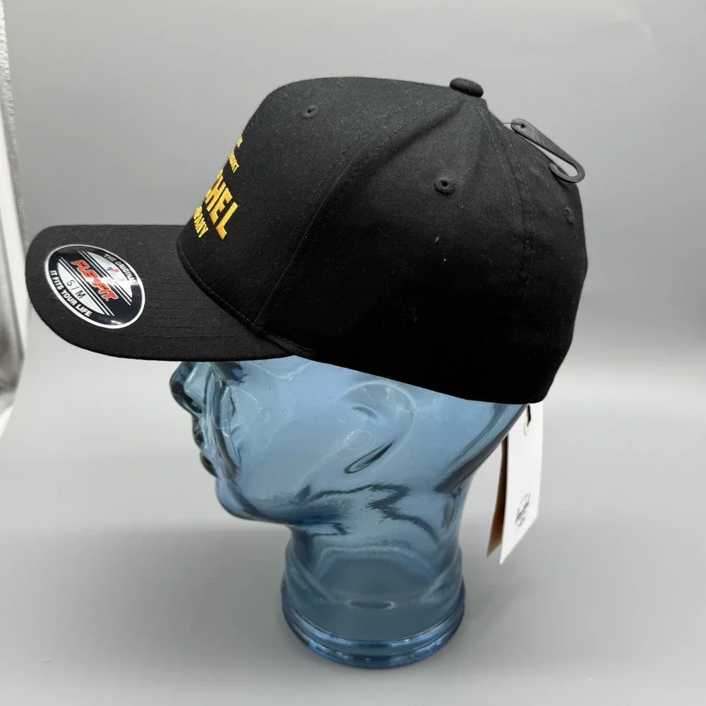 Herschel Supply Co Flexfit Hat Black‎ Yellow Embroidered Logo Size L/XL